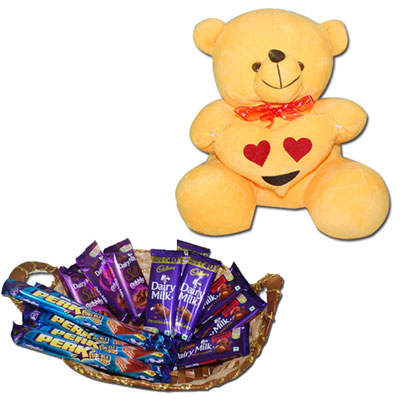 "Teddy with Chocos - Code C11 - Click here to View more details about this Product